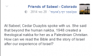 Screenshot, Sabeel Colorado's Facebook Page